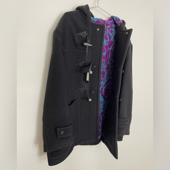 Versace Medusa Duffle Coat Black Wool Silk Blend Size XXL (54 IT) New with Tags - Picture 9 of 14